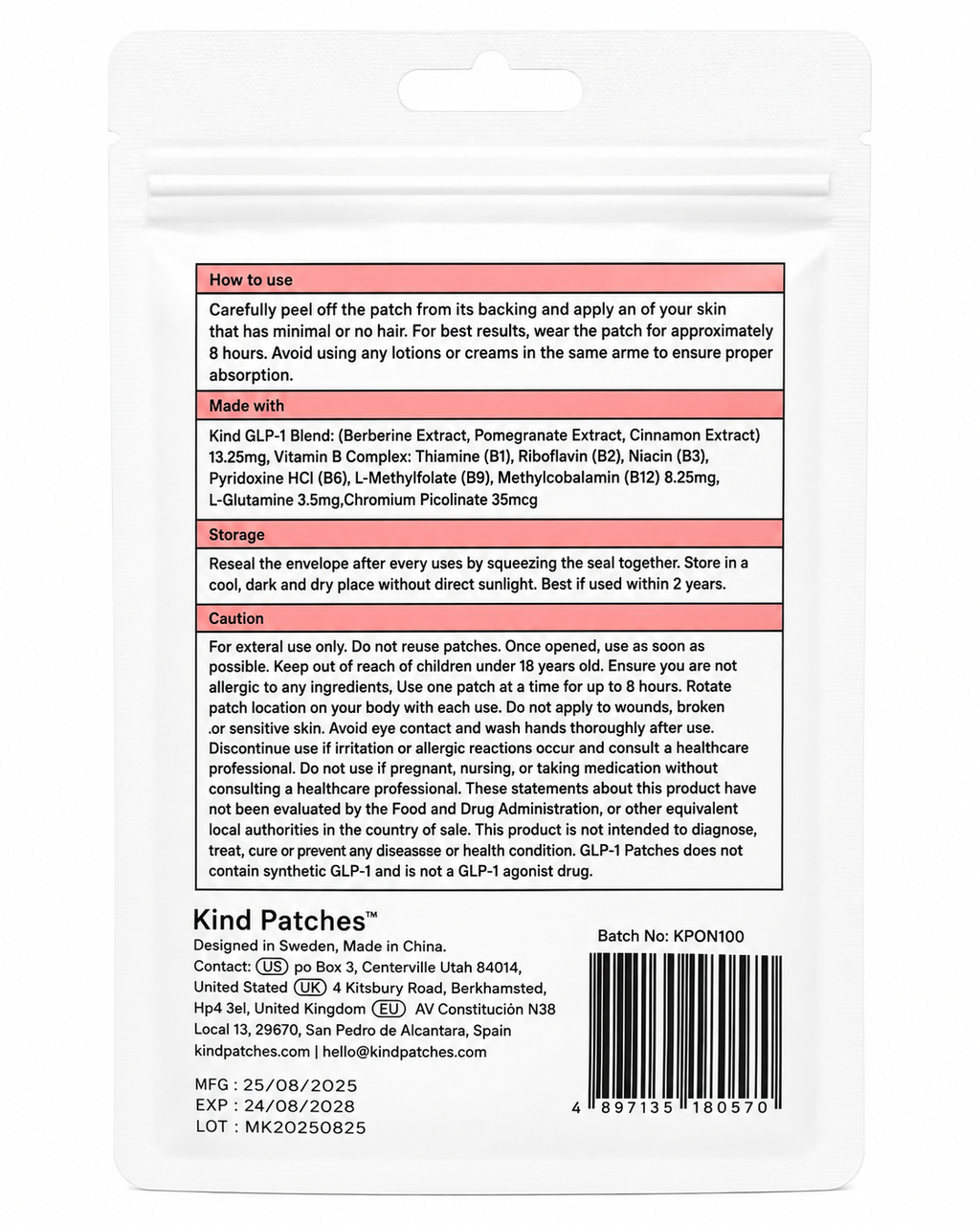VitaHeal GLP-1 Support Patches – Botanical Weight Management Patches with Berberine, Chromium & B Vitamins – 30 Vegan Patches