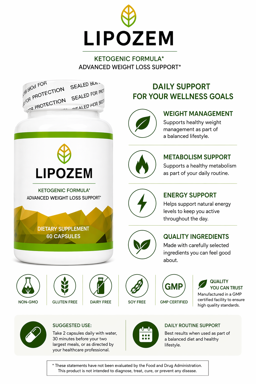 Lipozem Ketogenic Formula Capsules