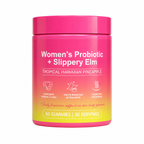 Women's Probiotic Gummies with Slippery Elm & Probiotic Blend – Tropical Hawaiian Pineapple | 60 Gummies (30 Servings)