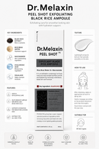 Dr. Melaxin Peel Shot Exfoliating Black Rice Ampoule 80ml | Rice Bran Water, Niacinamide & Hyaluronic Acid