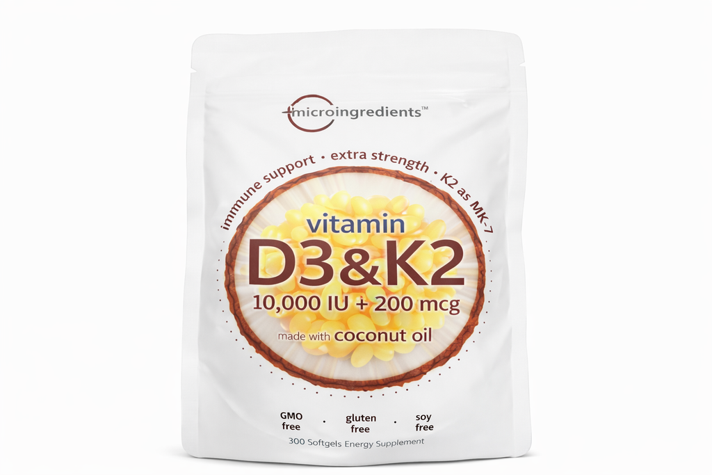 Cura Continua Vitamin D3 + K2 – 10,000 IU D3 / 200 mcg K2 – 300 Softgels
