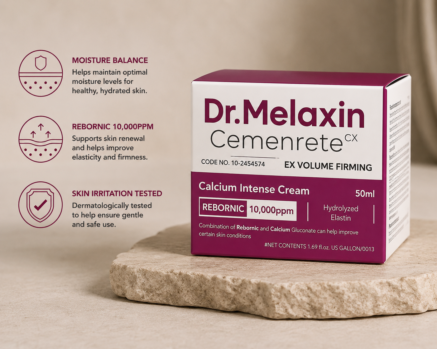 Dr. Melaxin Cemenrete CX Volume Firming Cream 50ml – Elastin & Hyaluronic Acid