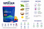 Nello Super Calm Drink Mix – L-Theanine 400mg, Ashwagandha 300mg, Magnesium Glycinate & Vitamin D | 20 Raspberry Lemonade Sachets