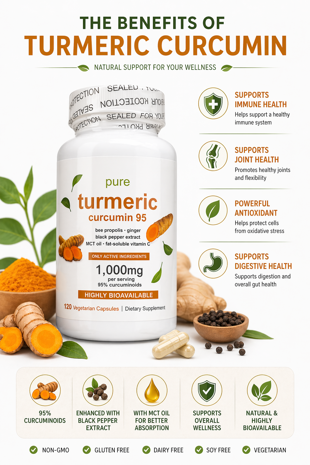 Turmeric Curcumin 95 Capsules 1000mg